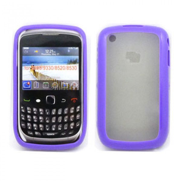 Wholesale Blackberry Curve 8520 9300 Gummy Hybrid Case (Purple)